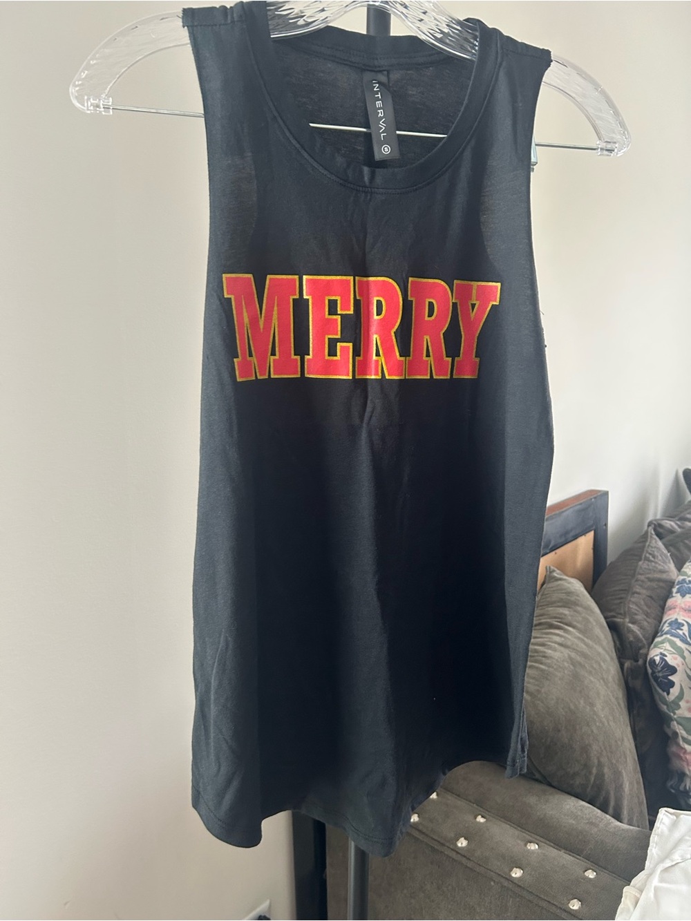 Merry Graphic Black Muscle Tank
